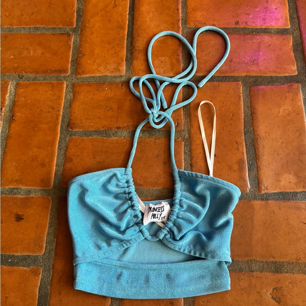 Princess Polly Blue Halter Top